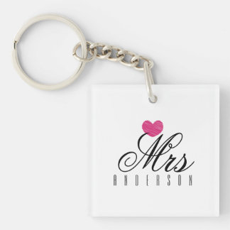 Porte-clefs Mme Écriture Moderne Mariage Sur Mesure