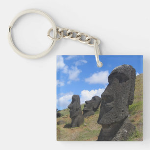 Porte-clefs Moai chez Rano Raraku, île de Pâques