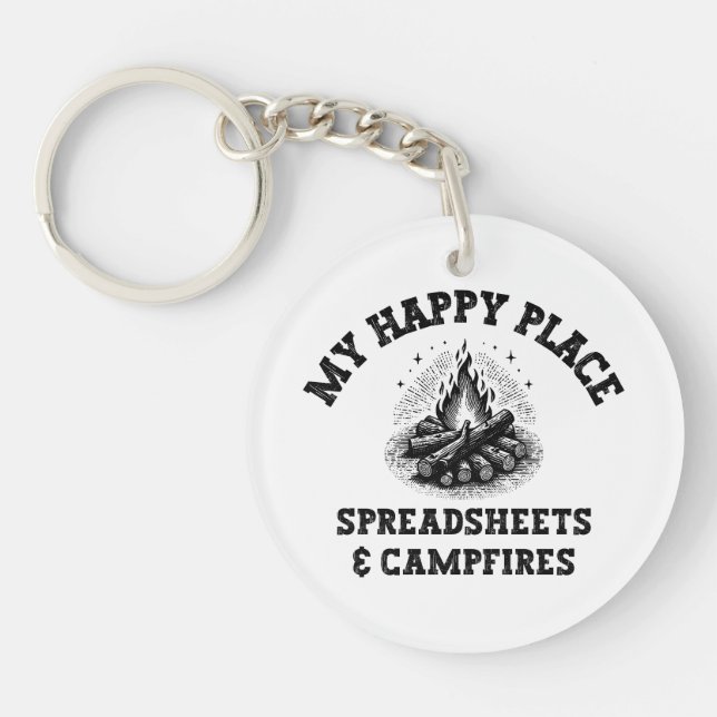 Porte-clefs Mode Camping : Hors Grille - Drôle Comptable Don (Devant)
