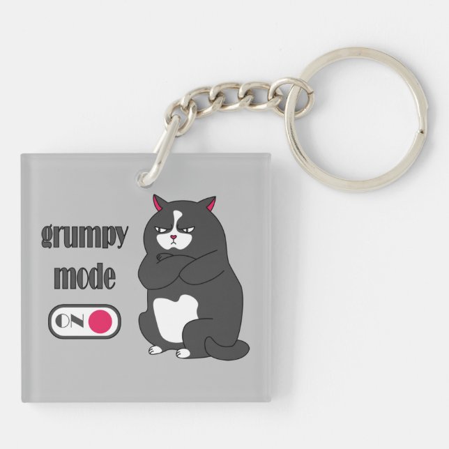 Porte-clefs Mode grumeux sur drôle de gros chat (Dos)