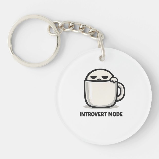 Porte-clefs Mode Introverti Activé - Personnage Mignon Fatigué (Devant)