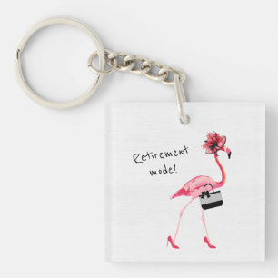 Porte-clefs Mode retraite ! Flamant rose rose chic