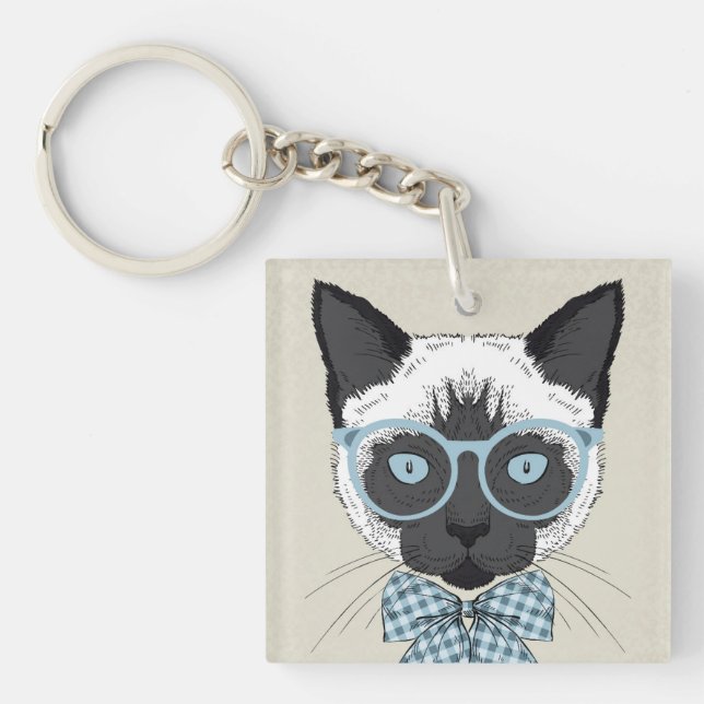 Porte-clefs Mode Smart de chat siamois (Devant)
