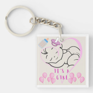 Porte-clefs Modèle "C'est une fille" pour célébrer l'arrivée