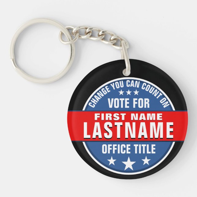 Porte-clefs Modèle de campagne personnalisé (Devant)