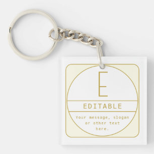 Porte-clefs Modèle de conception rétro-moderne éditable or et