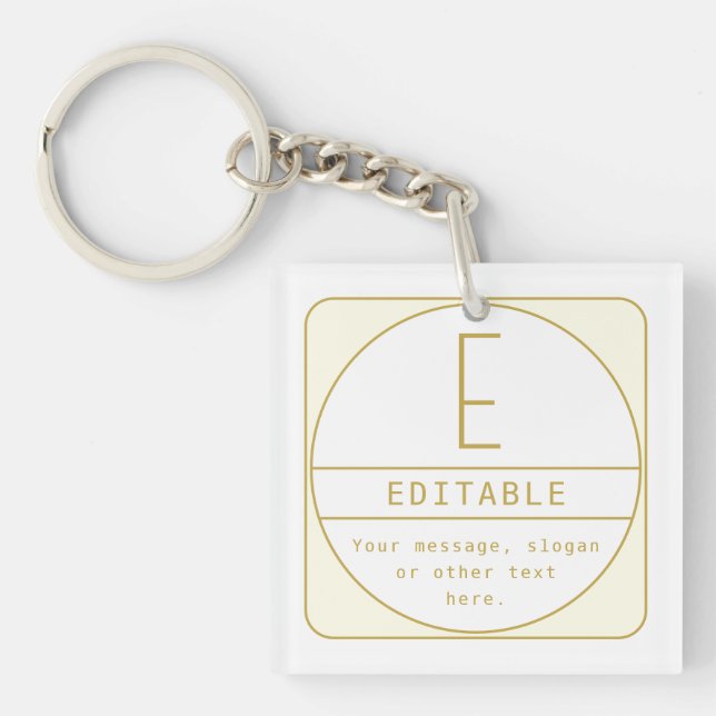 Porte-clefs Modèle de conception rétro-moderne éditable or et  (Devant)
