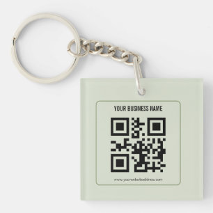 Porte-clefs Modèle de nom d'entreprise de code QR personnalisé