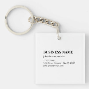 Porte-clefs Modèle de nom d'entreprise de code QR personnalisé