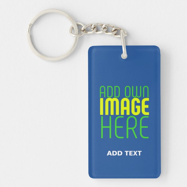 PORTE-CLEFS MODÈLE DE TEXTE D'IMAGE BLEU MODERNE MODIFIABLE (Devant)