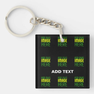 PORTE-CLEFS MODÈLE DE TEXTE D'IMAGE NOIRE SIMPLE ET MODERNE