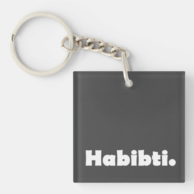 Porte-clefs Modèle de texte Habibti (Devant)