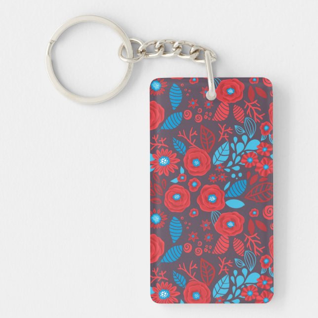 Porte-clefs Modèle floral de Doodle (Devant)