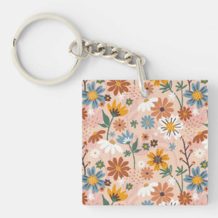 Porte-clefs Modèle floral peint à la main-23136