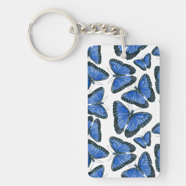 Porte-clefs Modèle motif de papillon bleu morpho (Devant)