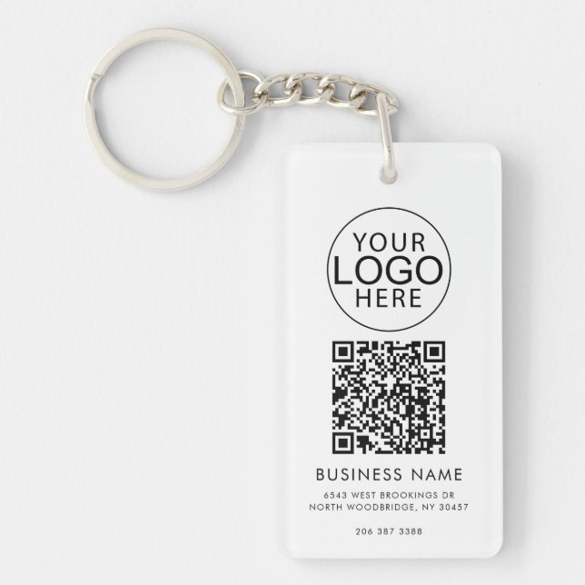 Porte-clefs Modern Business Logo Corporate QR Code Custom (Devant)
