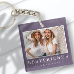 Porte-clefs Modern Chic Best Friends BFF Photo<br><div class="desc">Design is composed of fun and playful typographiy with sans serif and serif font. Add a custom photo.</div>