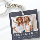 Porte-clefs Modern Chic Best Friends BFF Photo<br><div class="desc">Design is composed of fun and playful typographiy with sans serif and serif font. Add a custom photo.</div>