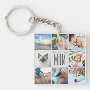 Porte-clefs Modern Chic Fête des Mères Maman Famille Photo Col