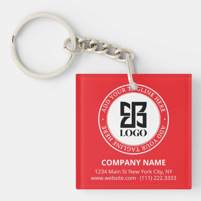 Porte-clefs Modern Custom Logo QR Code Business Promotional (Devant)