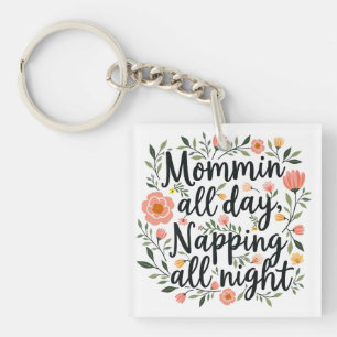 Porte-clefs Modern Cute Floral Mama Quote