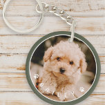 Porte-clefs Modern Cute Paws Family Pet Photo<br><div class="desc">This simple and classic design is composed of sans serif typography and add a custom photo of your pet.</div>