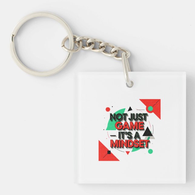 Porte-clefs Modern Motivational Graphic with "Not Just Game It (Devant)