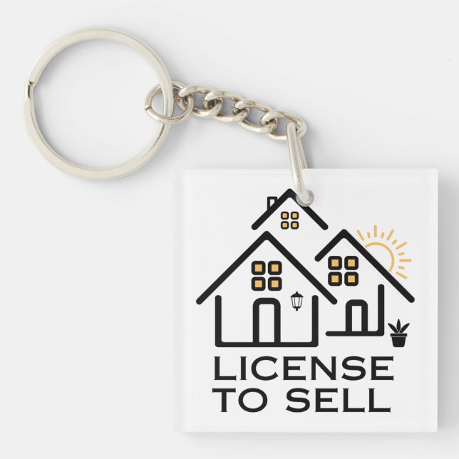 Porte-clefs Modern Real Estate License To Sell  (Devant)