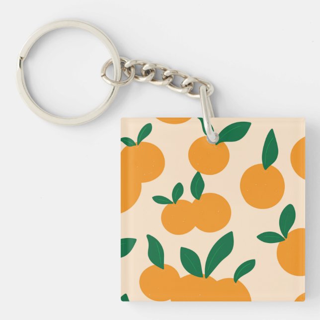 Porte-clefs Modern Stylish Citrus Fruit Oranges Pattern (Devant)