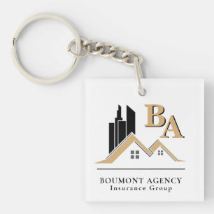 Porte-clefs Moderne Ajoutez Votre Propre Logo Professionnel Or