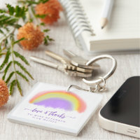Moderne aquarelle arc-en-ciel professeur merci cad