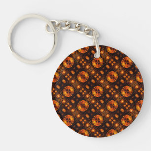 Porte-clefs Moderne Bohème Élégant Motif d'Art Abstrait Doré #