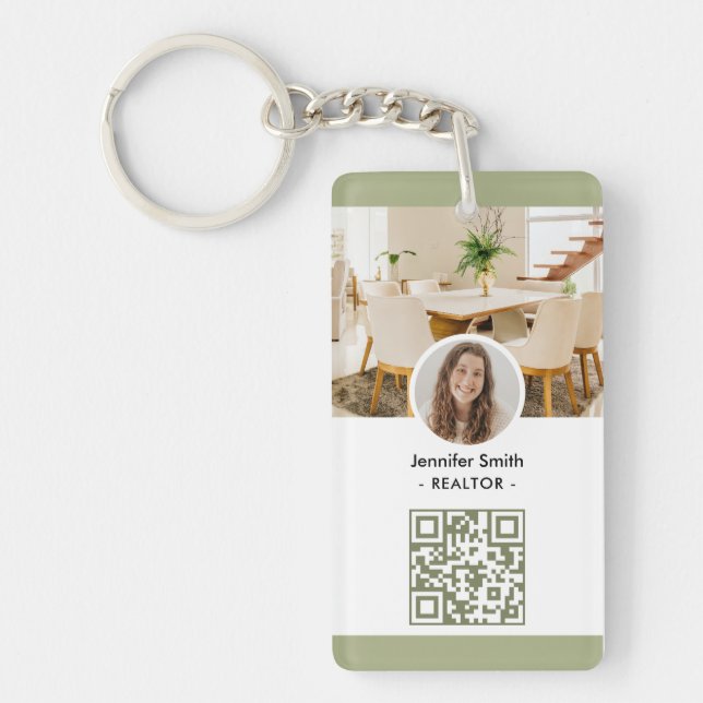 Porte-clefs Moderne Chic Immobilier Marketing Code QR (Devant)