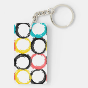 Porte-clefs Moderne, coloré, cool, unique, cercles tendance