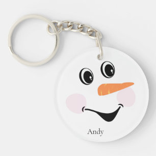 Porte-clefs Moderne Cute Custom Smiling visage Snowman