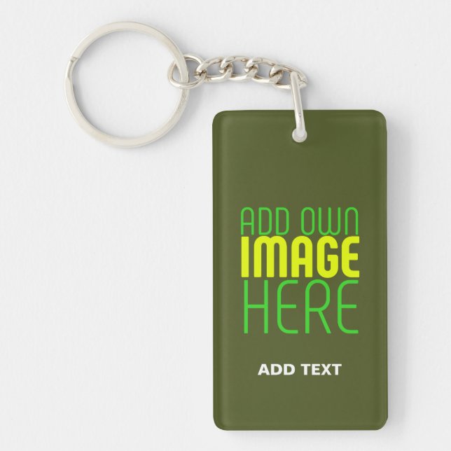 PORTE-CLEFS MODERNE ÉDITABLE ARMÉE VERT IMAGE MODÈLE TEXTE (Devant)