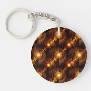 Porte-clefs Moderne élégant motif d'art abstrait boho or #501