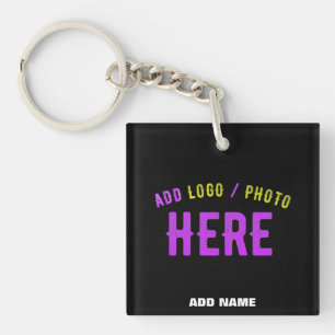 PORTE-CLEFS MODERNE ET MODERNE PERSONNALISABLE NOIR VÉRIFIÉ