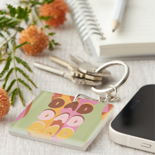 Porte-clefs Moderne Fête des Pères Motif Rétro Message Papa