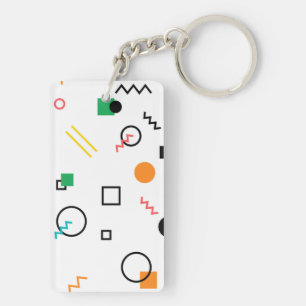 Porte-clefs Moderne, ludique, cool, tendance, Memphis géométri