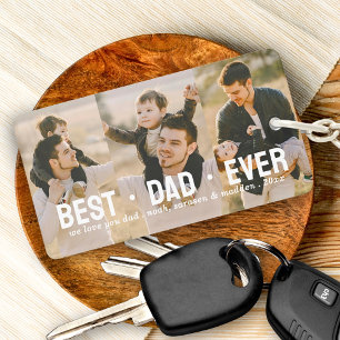 Porte-clefs Moderne Meilleur Papa Ever 3 photo Collage personn