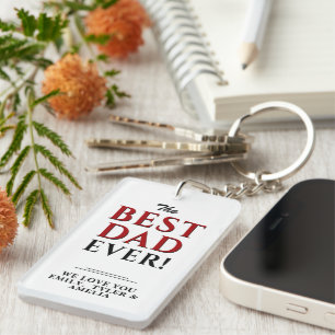 Porte-clefs Moderne Meilleur Papa Jour de Typographie