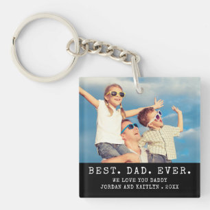 Porte-clefs Moderne MEILLEUR PÈRE JAMAIS 2 Photos Personnalisé