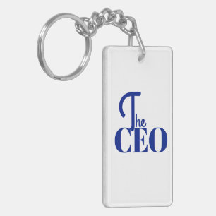 Porte-clefs Moderne Minimaliste Le PDG Bleu