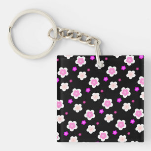 Porte-clefs Moderne Spring aqua dégradé de la flore violette m