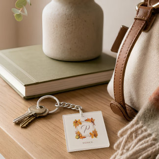 Porte-clefs Moisson d'automne Monogramme Personnalisé