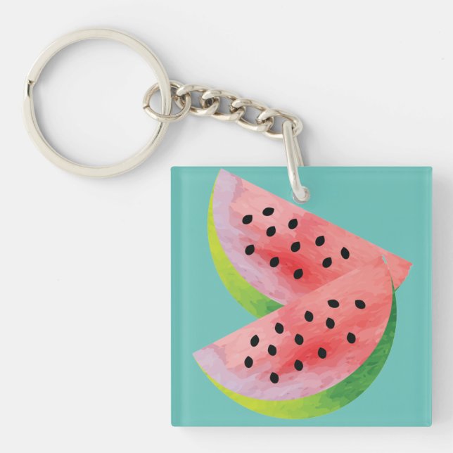 Porte-clefs Moitiés de pastèque roses (Devant)