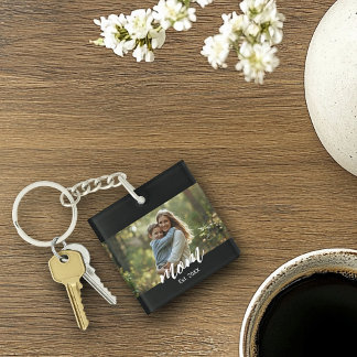 Porte-clefs Mom Established Photo Mother's Day
