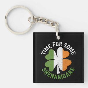 Porte-clefs Moment pour quelques espiègleries Trèfle Saint-Pat