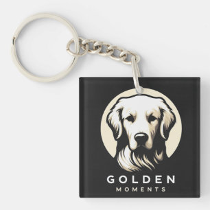 Porte-clefs Moments d'or Minimalisme élégant Golden Retriever